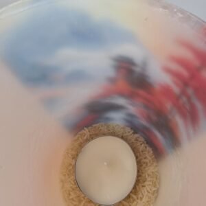 Salmon Candle Lantern – Mountain Waterfall - Image 3