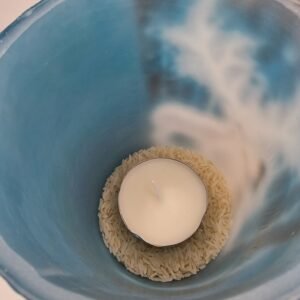 Blue Candle Lantern – Fairy with a Reindeer - Image 3