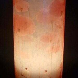 Pink Candle Lantern – Couple on a Flowered Swing - Image 4