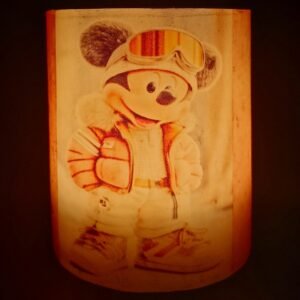 Beige and Brown Candle Lantern – Mickey Mouse Goes Skiing - Image 4