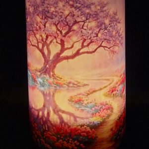 Purple Candle Lantern – Flowering Path by the Lake - Image 4