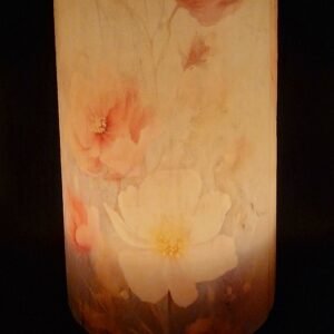 Grey and Sky Blue Candle Lantern – Pink and White Flowers - Image 4