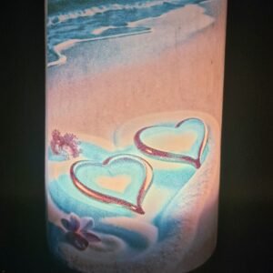 Blue Candle Lantern – Hearts in the Sand - Image 4
